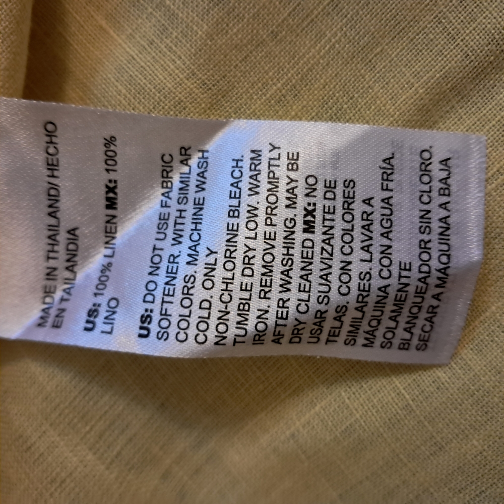 Chico's Yellow Plus Size Women's 100% Linen Button-Up Shirt l Size 3 - Picture 5 of 8